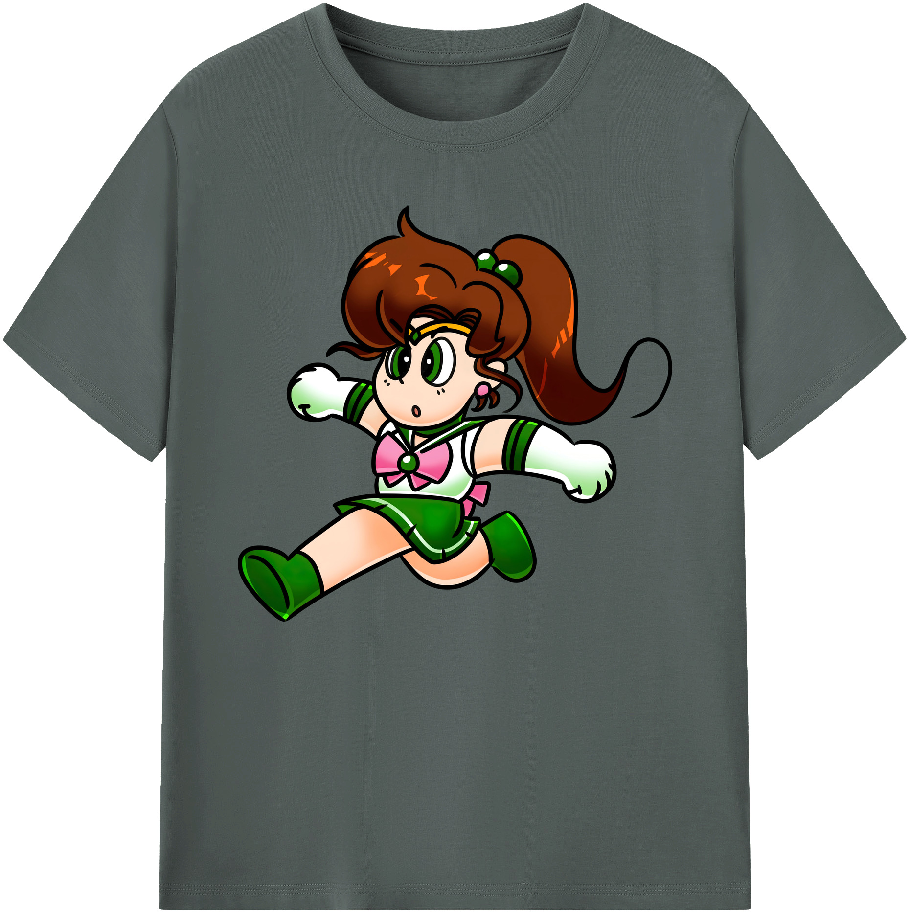（画像用） 美少女戦士セーラームーン 木野 まこと きの まこと Sailor Moon Kino Makoto （セーラージュピター；Sailor Jupiter） 綿100％ メンズ半袖Tシャツ｜肌触りやわらか＆通気性